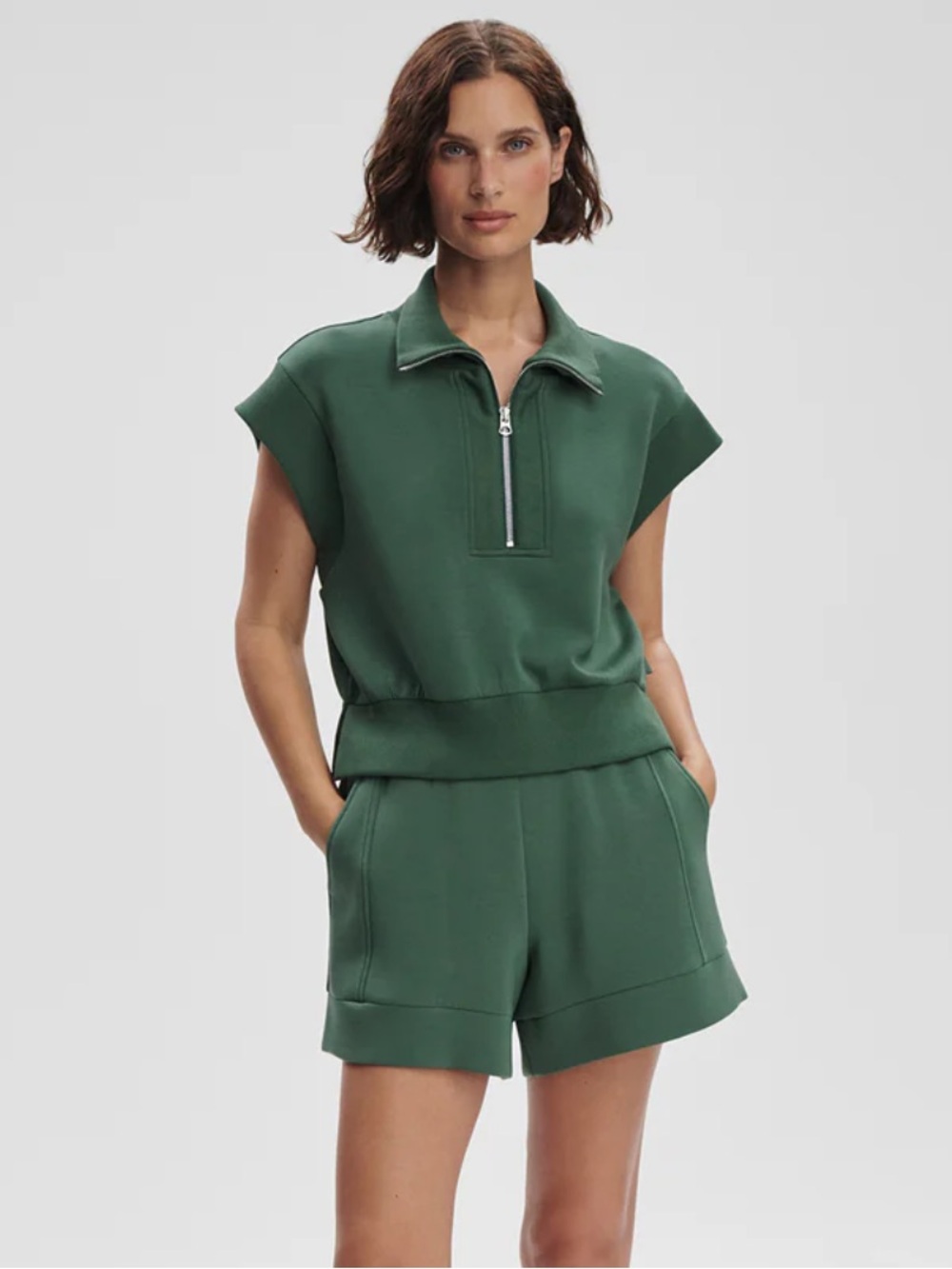 Varley Kelly Half Zip Sweat zipper top Cilantro Green size small